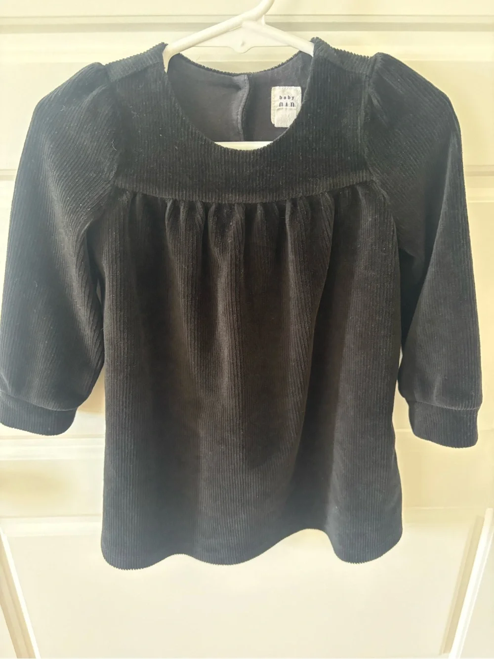 GAP Girls' Black Ribbed Velour Dress Size 18-24M